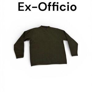 Men’s Exofficio SoybeanWool Blend Crew Neck Sweater. Sz Large Olive Green